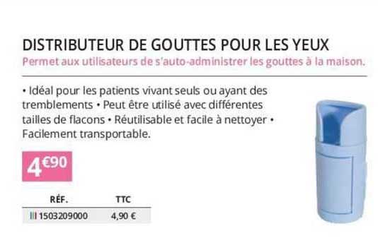 distributeur de gouttes pour les yeux