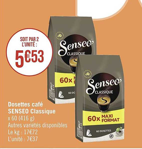 Dosettes Café Senseo Classique
