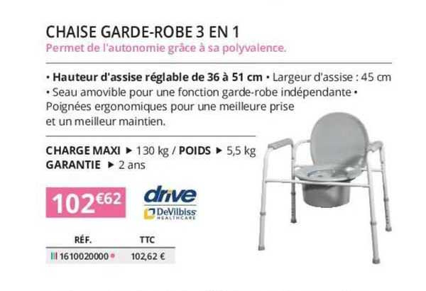 drive devilbiss chaise garde-robe 3 en 1