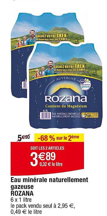 eau minérale naturellement gazeuse rozana