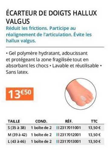 écarteur de doigts hallux valgus