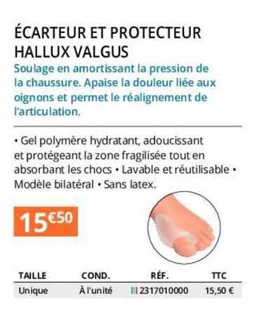 écarteur et protecteur hallux valgus