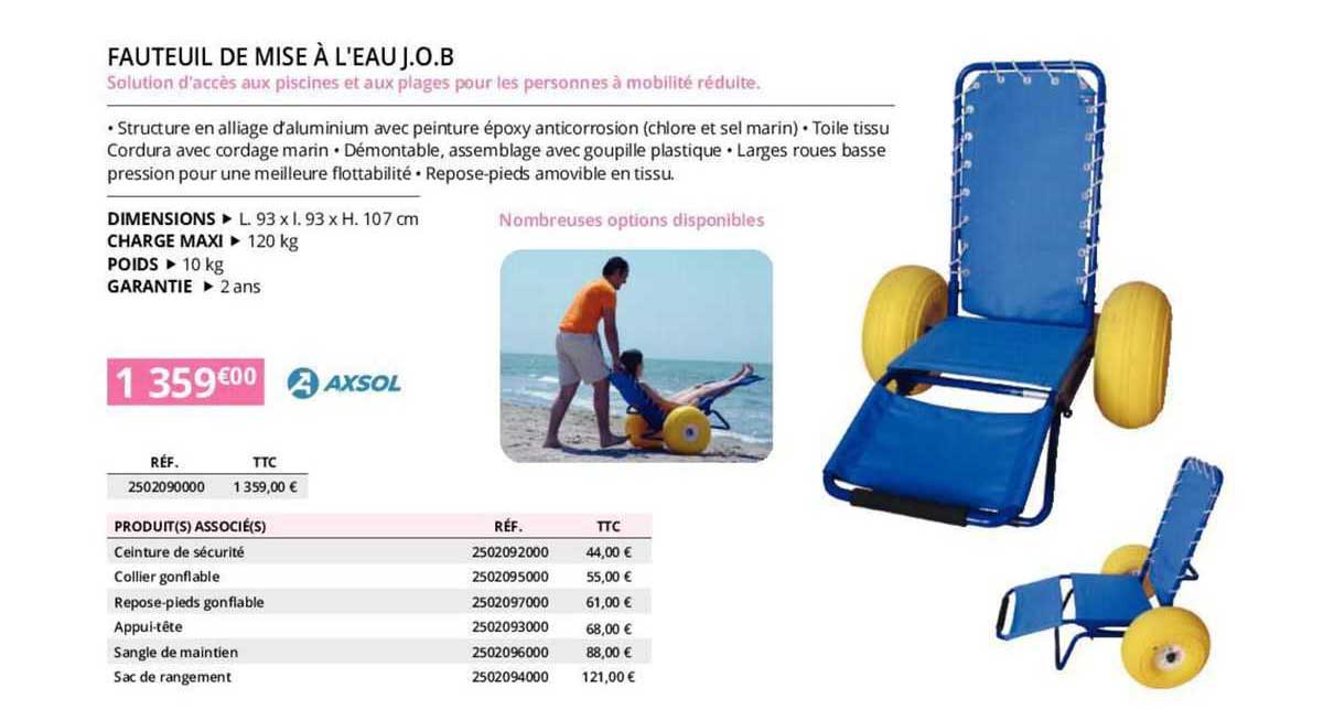 fauteuil de mise à l'eau j.o.b