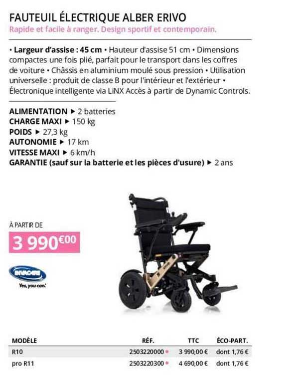 fauteuil électrique alber erivo