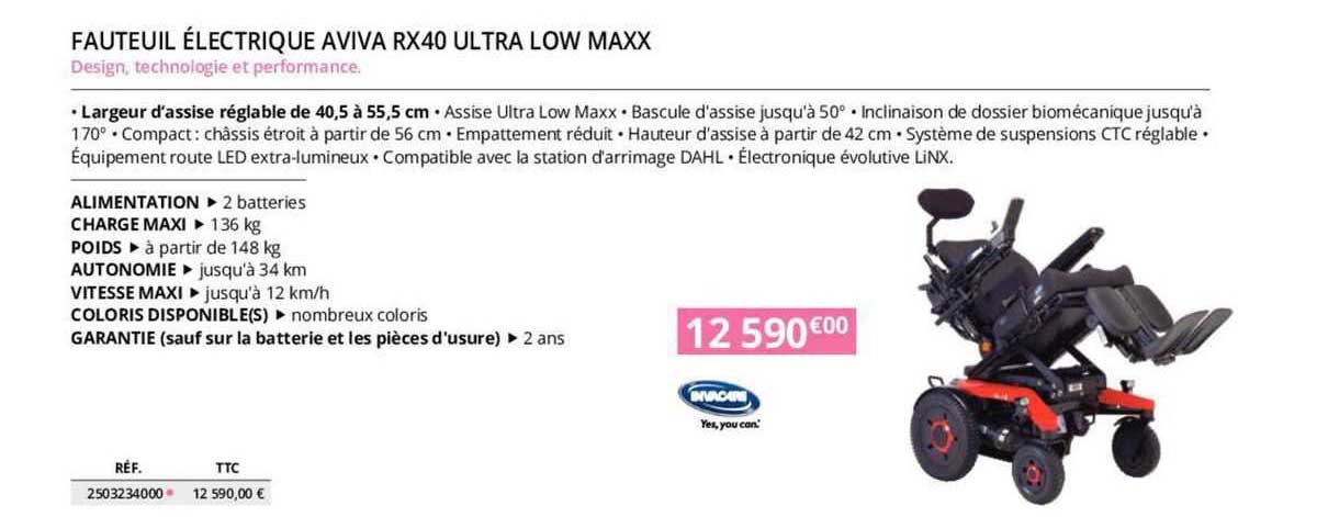 fauteuil électrique aviva rx40 ultra low maxx