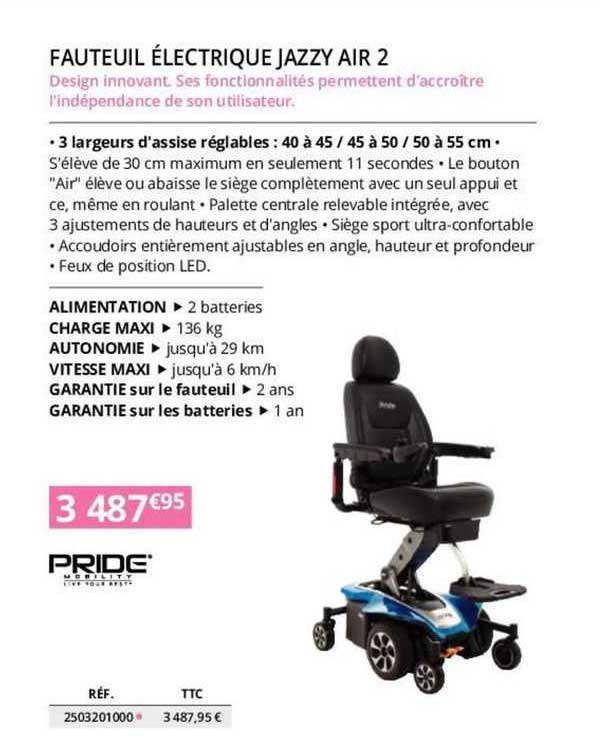 Fauteuil électrique Jazzy Air 2 Pride