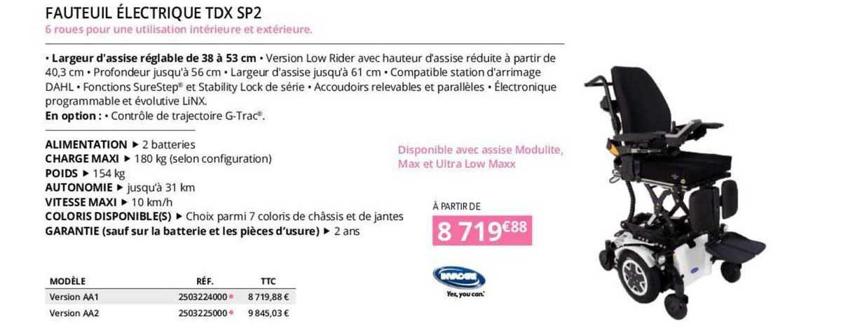 fauteuil électrique tdx sp2
