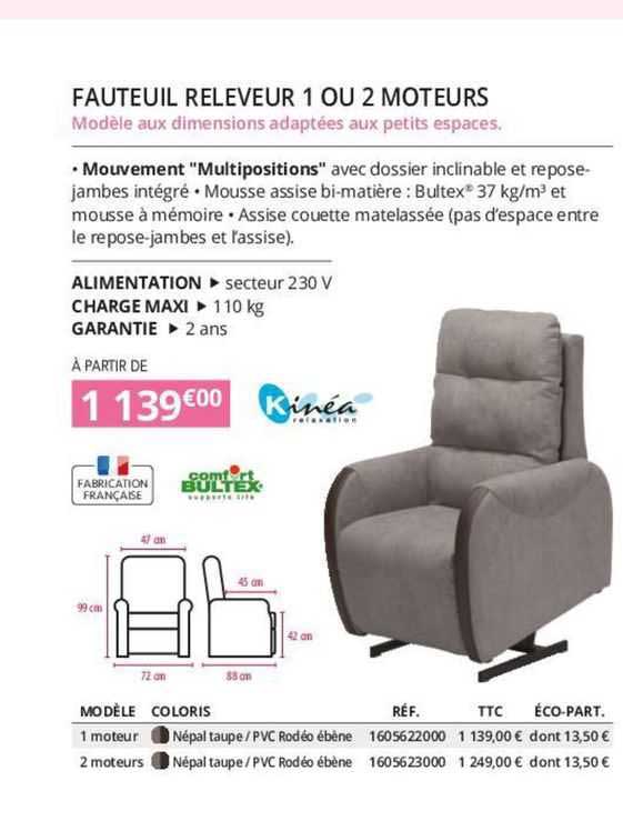 fauteuil releveur 1 ou 2 moteurs