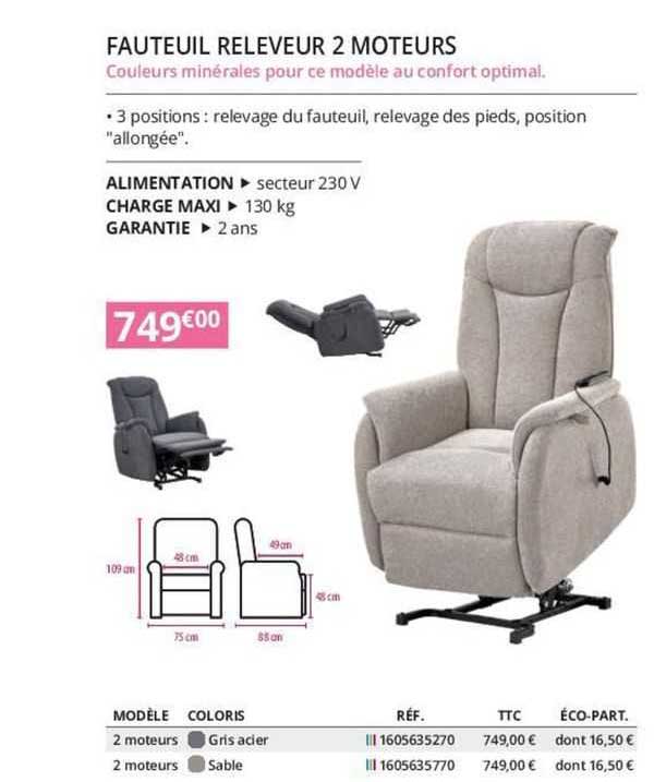 fauteuil releveur 2 moteurs