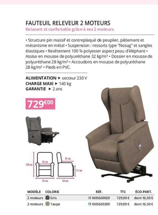 fauteuil releveur 2 moteurs