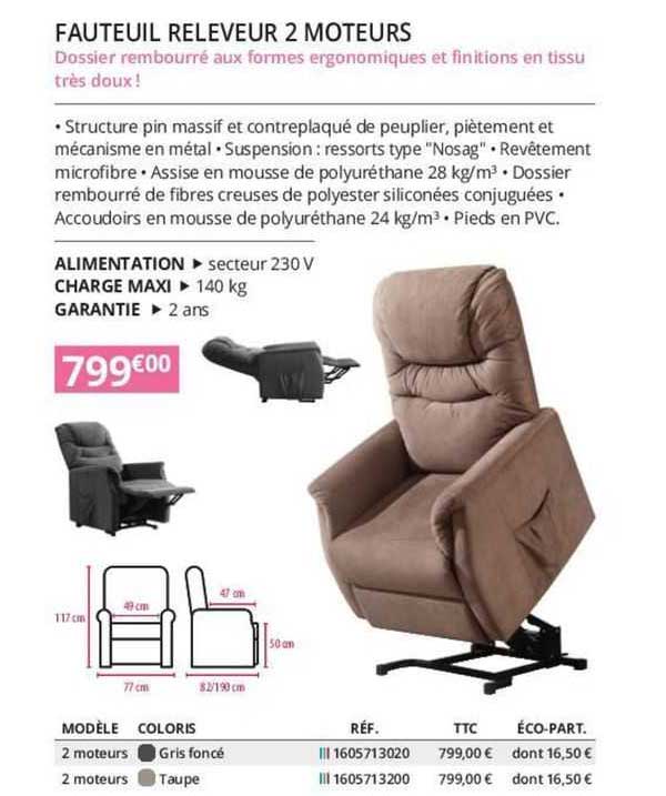 fauteuil releveur 2 moteurs
