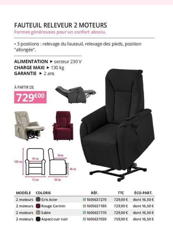 fauteuil releveur 2 moteurs