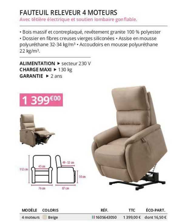 fauteuil releveur 4 moteurs