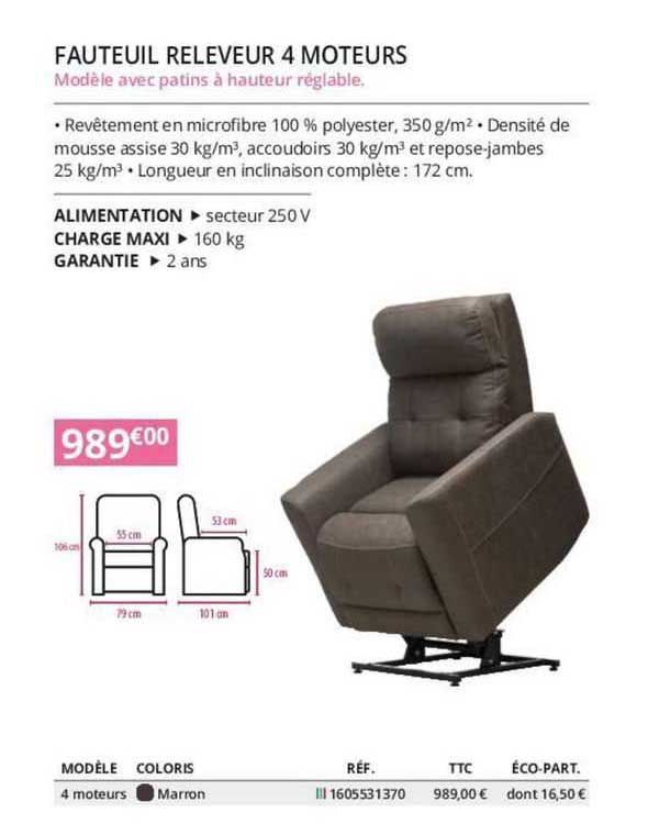 fauteuil releveur 4 moteurs