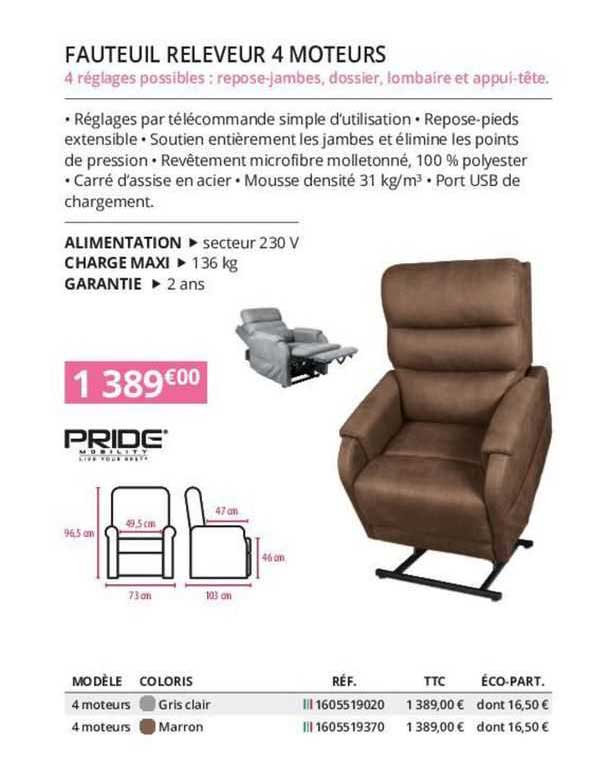 Fauteuil Releveur 4 Moteurs