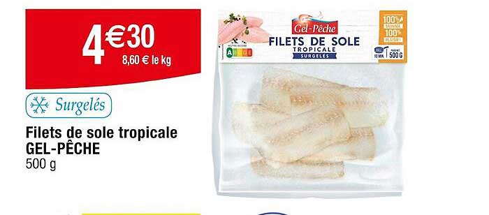 filets de sole tropicale gel-pêche