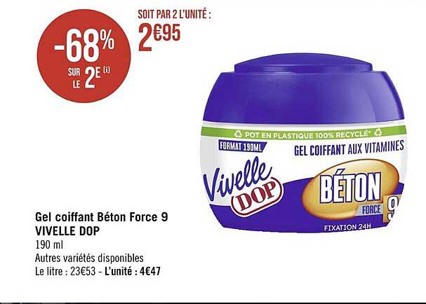 gel coiffant béton force 9 vivelle dop