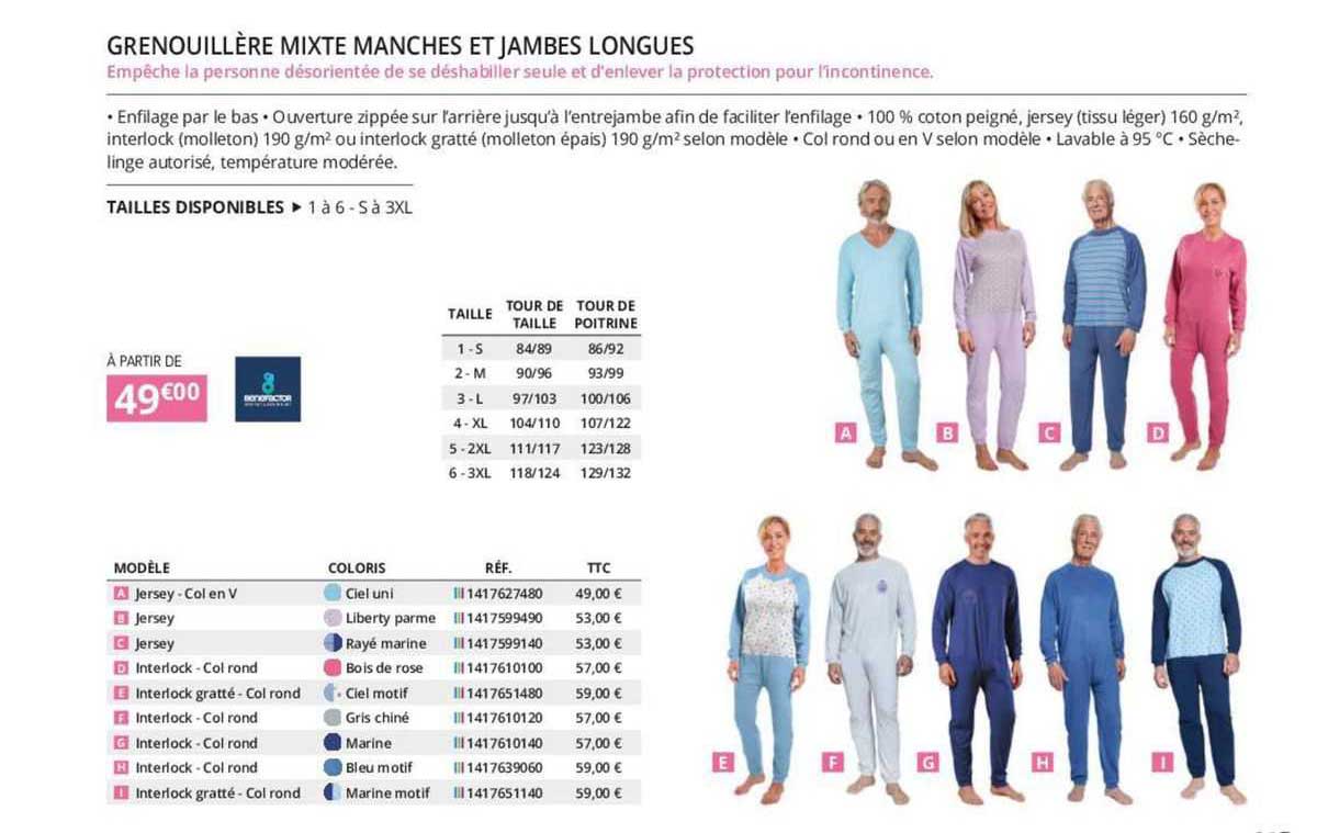 grenouillère mixte manches et jambes longues