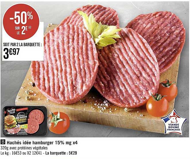 Hachés Idée Hamburger 15% Mg X4