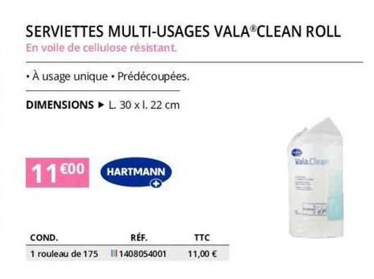hartmann serviettes multi-usages Vala clean roll