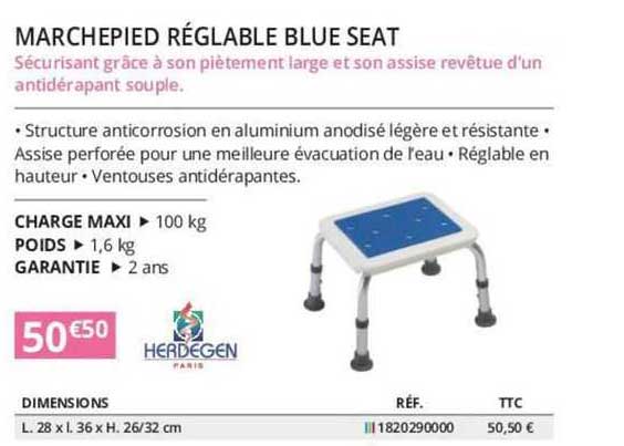 herdegen marchepied réglable blue seat