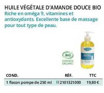huile végétale d'amande douce bio