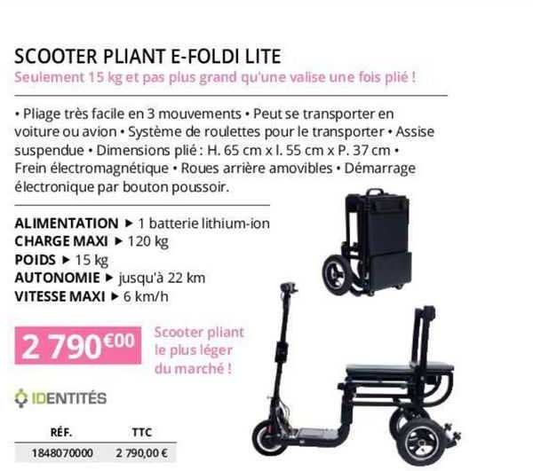 indentités scooter pliant e-foldi lite