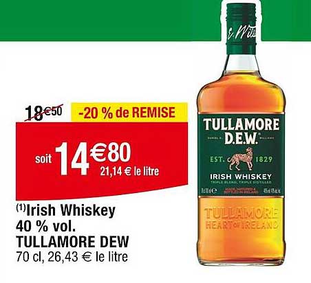 irish whiskey 40% vol tullamore dew