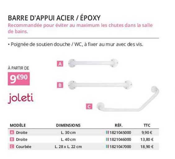 joleti barre d'appui acier / époxy