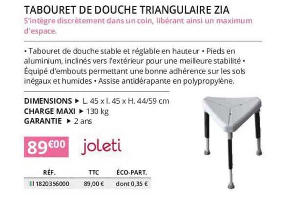 joleti tabouret de douche triangulaire Zia