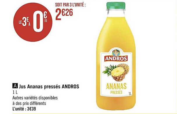 jus ananas pressés andros