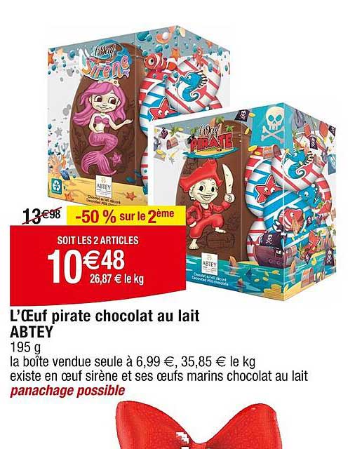 l'œuf pirate chocolat au lait abtey