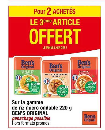 la gamme de riz micro ondable 220 g ben's original
