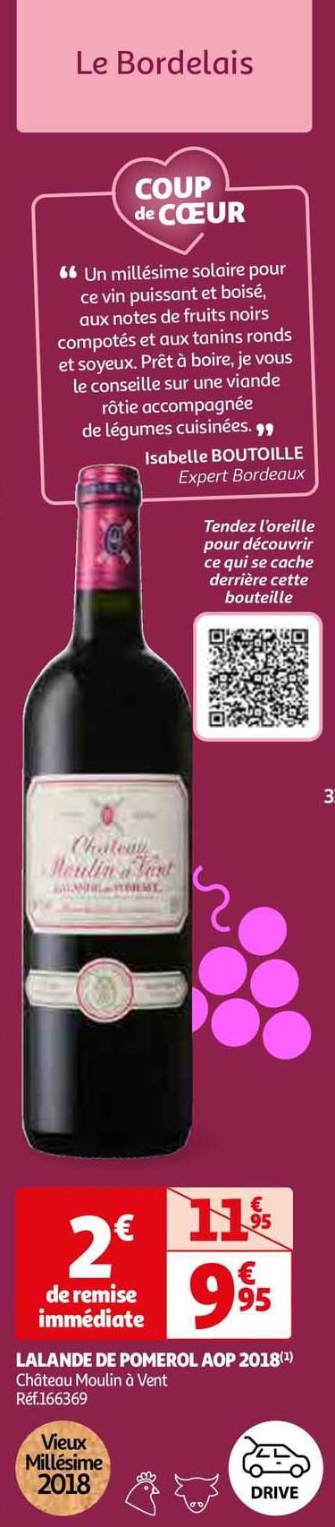 lalande de pomerol aop 2018 château moulin à vert