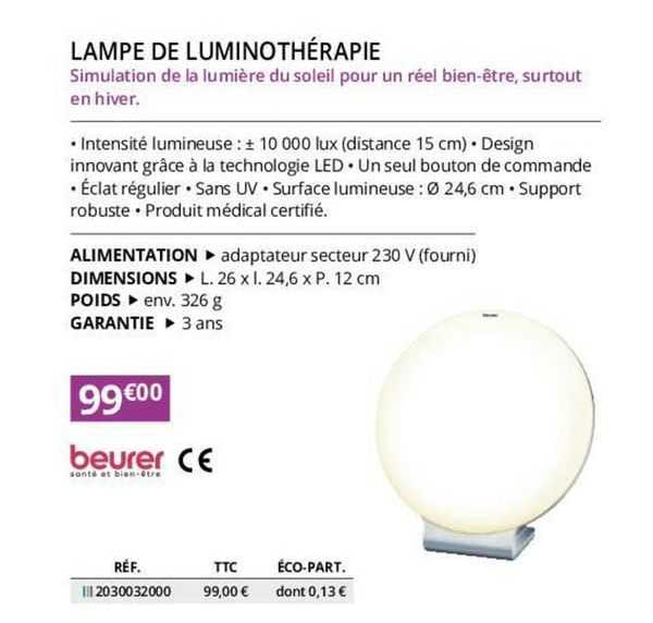 lampe de luminothérapie beurer