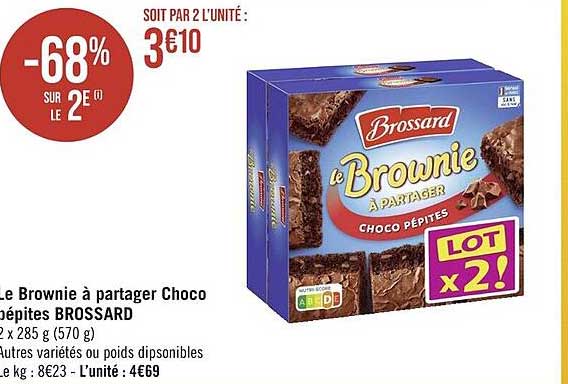 le brownie à partager choco pépites brossard