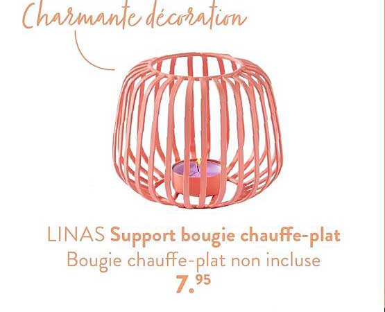 linas support bougie chauffe-plat