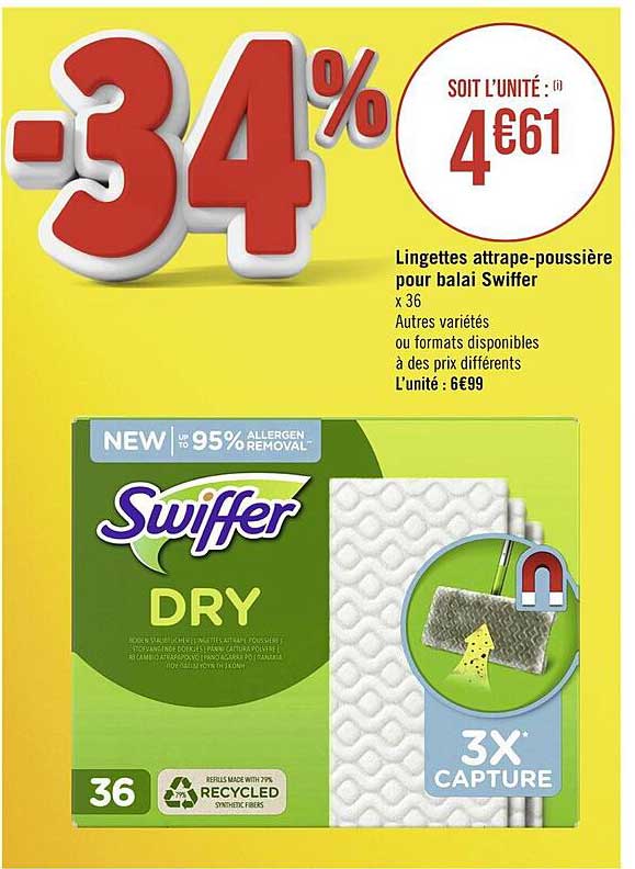 Lingetes Attrape-poussière Pour Balai Swiffer