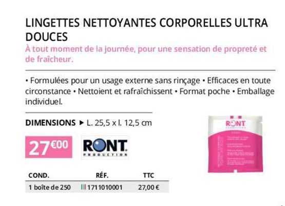 lingettes nettoyantes corporelles ultra douches