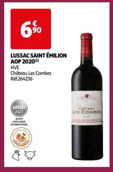 lussac saint émilion aop 2020 hve château les combes