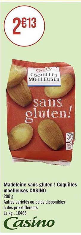 Madeleine Sans Gluten  ! Coquilles Moelleuses Casino