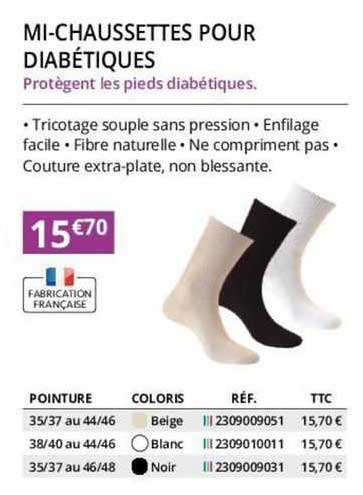 mi-chaussettes pour diabétiques