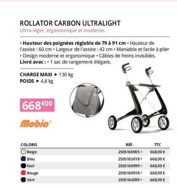 mobio rollator carbon ultralight