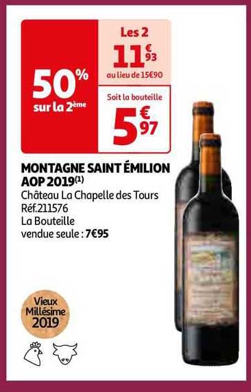 montagne saint émilion aop 2019 château la chapelle des tours