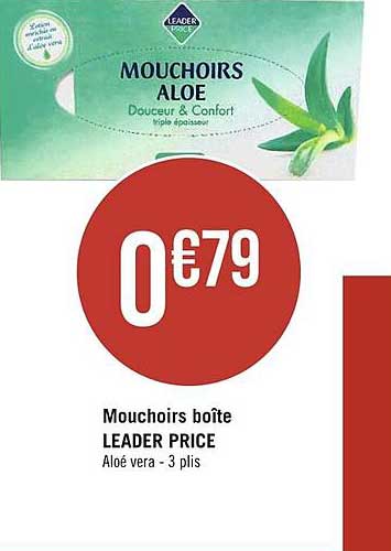 mouchoirs boîte leader price