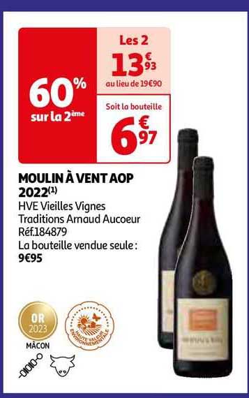 moulin à vent aop 2022 hve vieilles vignes traditions arnaud aucoeur