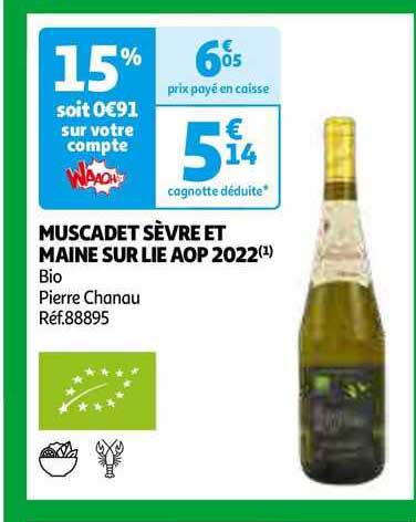 muscadet sèvre et maine sur lie aop 2022 bio pierre chanau