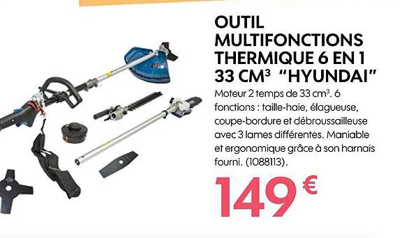 Outil Multifonctions Thermique 6 En 1 33 Cm "hyundai"