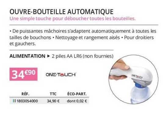 ouvre-bouteille autotmatique one touch