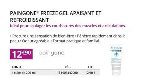 paingone freeze gel apaisant et refroidissant